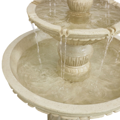 Sunnydaze Classic Designer Polystone Outdoor 3-Tier Fountain - White