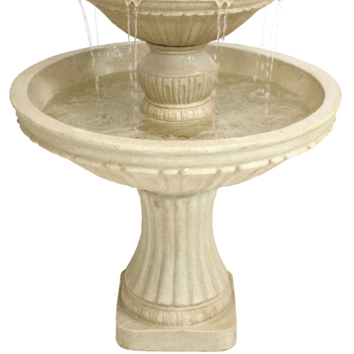 Sunnydaze Classic Designer Polystone Outdoor 3-Tier Fountain - White