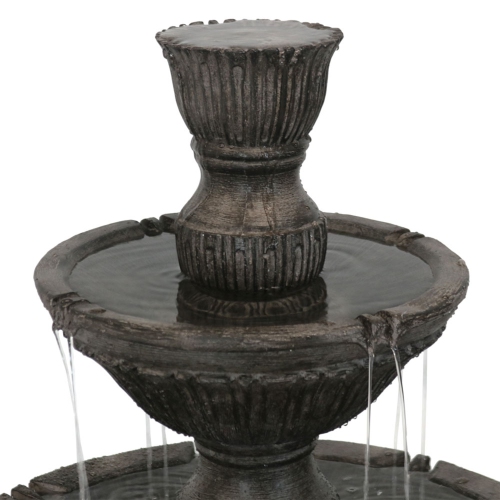 Sunnydaze Classic Designer Polystone Outdoor 3-Tier Fountain - Dark Brown