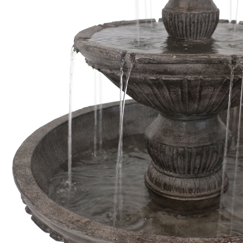 Sunnydaze Classic Designer Polystone Outdoor 3-Tier Fountain - Dark Brown
