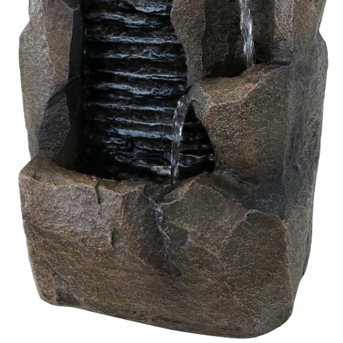 Sunnydaze Stony Rock Waterfall Resin Indoor Tabletop Water Fountain - 11 in