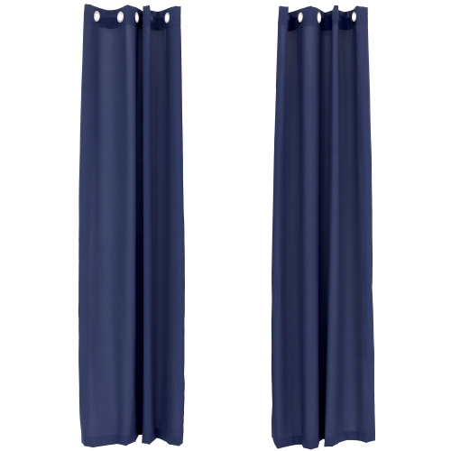 SUNNYDAZE DECOR  Sunnydaze Modern Outdoor Curtain Panel - - 52 In X 96 In - Set Of 2 In Blue