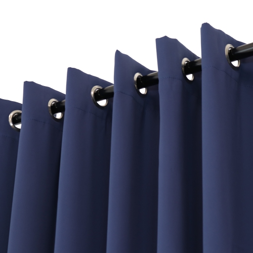 Sunnydaze Modern Outdoor Curtain Panel - Blue - 52 in x 96 in - Set of 2