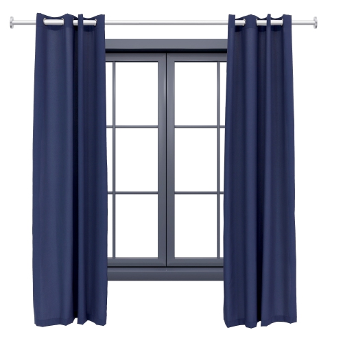 Sunnydaze Modern Outdoor Curtain Panel - Blue - 52 in x 96 in - Set of 2