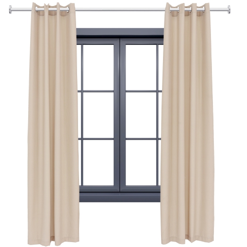 Sunnydaze Modern Outdoor Curtain Panel - Beige - 52 in x 96 in - Set of 2