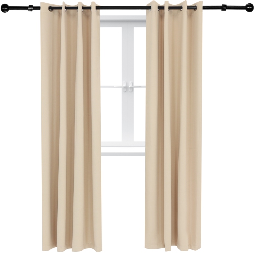 Sunnydaze Room Darkening Curtain Panel - Beige - 52 in x 96 in - Set of 2