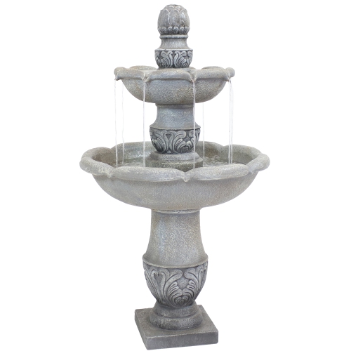SUNNYDAZE DECOR  Sunnydaze French Garden Reinforced Concrete Outdoor 2-Tier Water Fountain I am totally in love with my new fountain