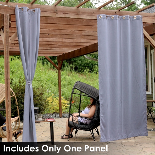 Sunnydaze Outdoor Blackout Curtain Panel - Gray - 52 in x 108 in