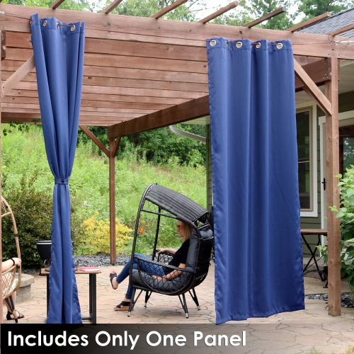 Sunnydaze Outdoor Blackout Curtain Panel - Blue - 52 in x 108 in