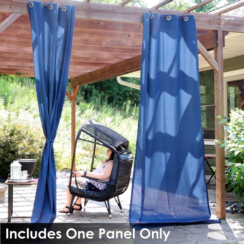 Sunnydaze Indoor/Outdoor Curtain Panel - Blue - 52 in x 120 in