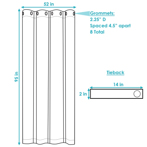 Sunnydaze Outdoor Blackout Curtain Panel - Gray - 52 in x 96 in