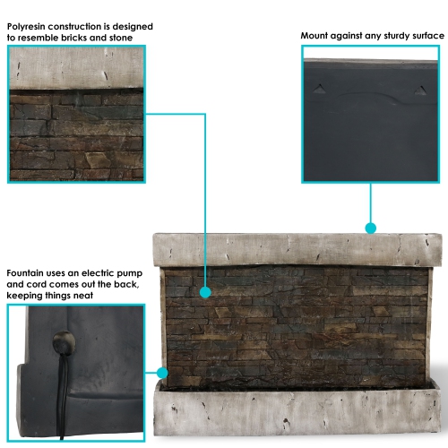 Sunnydaze – Ancienne fontaine en cascade de 24 po