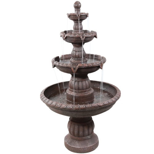 SUNNYDAZE DECOR  Sunnydaze Mediterranean Resin Outdoor 4-Tier Water Fountain Great company