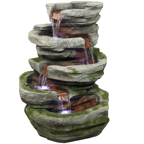 SUNNYDAZE DECOR  Sunnydaze Lighted Cobblestone Waterfall Fountain With Led Lights - 31 In We love it!