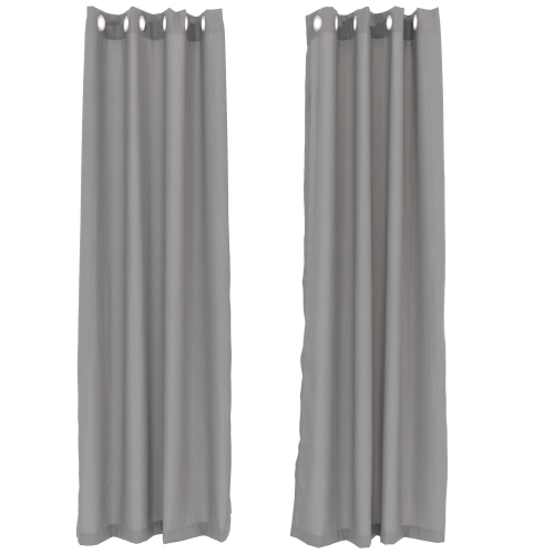 Sunnydaze Simple Outdoor Curtain Panel - Gray - 52 in x 84 in - Set of 2