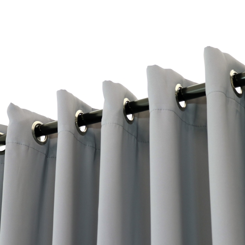 Sunnydaze Simple Outdoor Curtain Panel - Gray - 52 in x 84 in - Set of 2