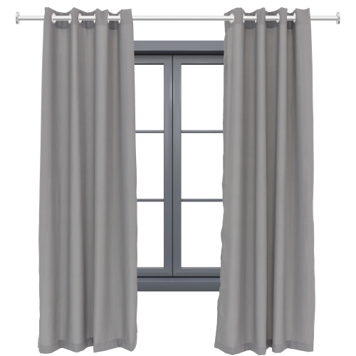 Sunnydaze Simple Outdoor Curtain Panel - Gray - 52 in x 84 in - Set of 2