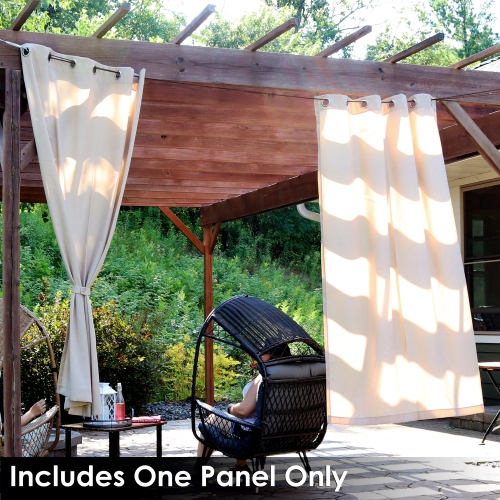 Sunnydaze Simple Outdoor Curtain Panel - Beige - 52 in x 84 in