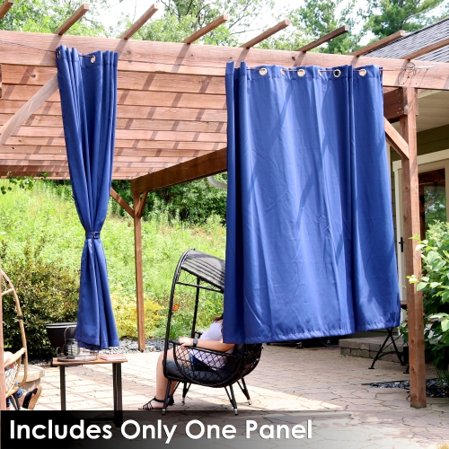 Sunnydaze Outdoor Blackout Curtain Panel - Blue - 100 in x 84 in