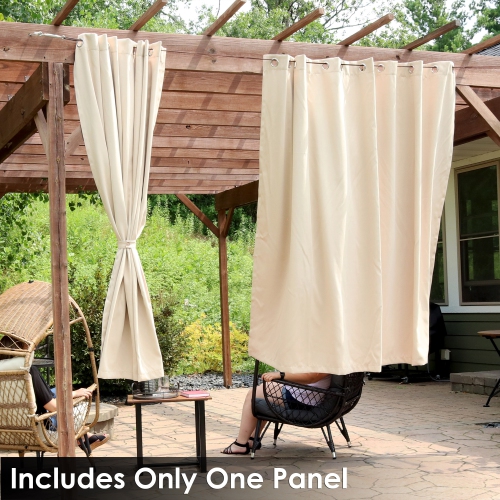 Sunnydaze Room Darkening Curtain Panel - Beige - 100 in x 84 in