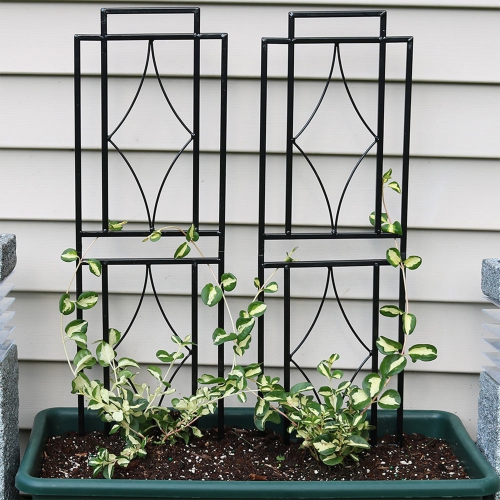 Sunnydaze 30 in Steel Wire Contemporary Garden Plant Trellis - Set of 2