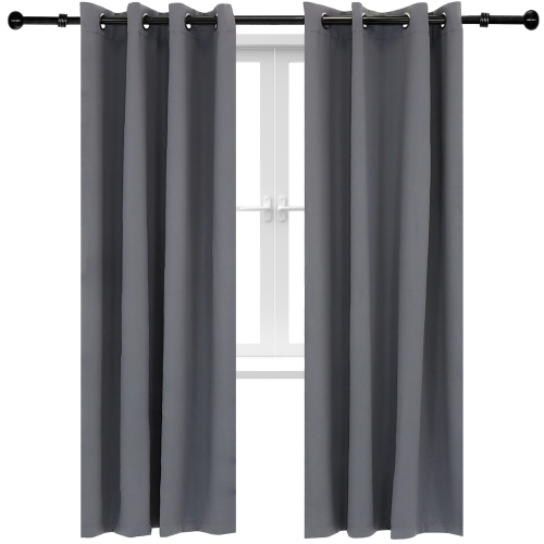 Sunnydaze Outdoor Blackout Curtain Panel - Gray - 52 in x 84 in - Set of 2