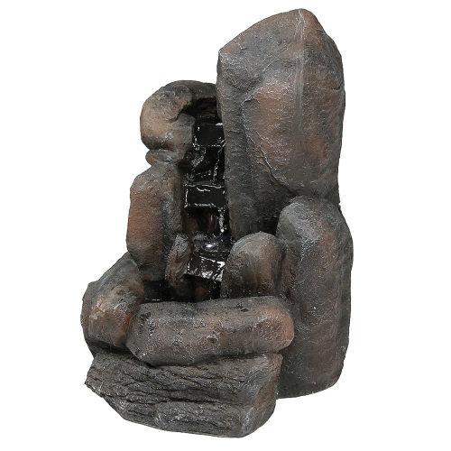 SUNNYDAZE DECOR  Sunnydaze Polyresin Rock Falls Solar Water Fountain With Battery - 22 In Love It
