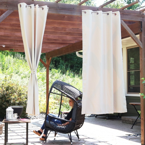 Sunnydaze Room Darkening Curtain Panel - Beige - 52 in x 84 in - Set of 2