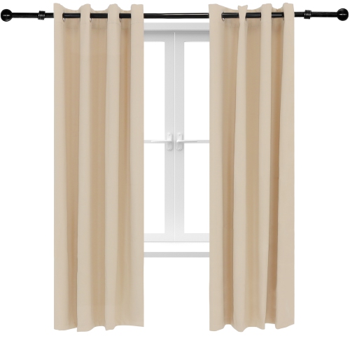 Sunnydaze Room Darkening Curtain Panel - Beige - 52 in x 84 in - Set of 2