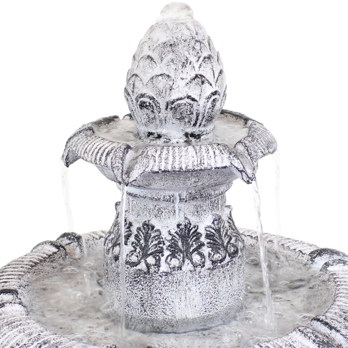 Sunnydaze Mediterranean Reinforced Concrete Outdoor 3-Tier Water Fountain