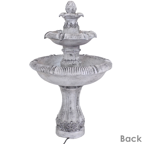 Sunnydaze Mediterranean Reinforced Concrete Outdoor 3-Tier Water Fountain