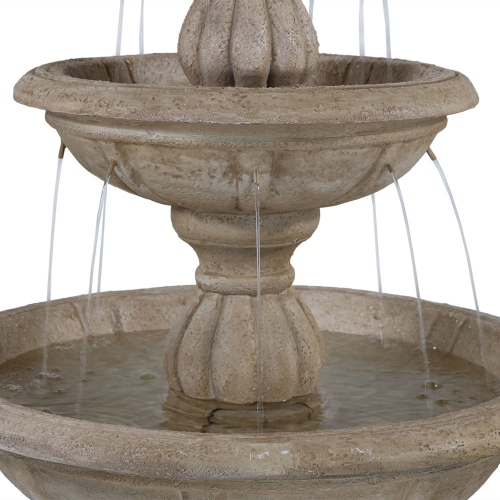 Sunnydaze Cornucopia Polyresin Outdoor 3-Tier Water Fountain