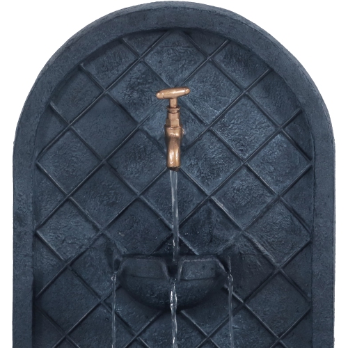 Sunnydaze Messina Polystone Outdoor Wall Fountain - Lead