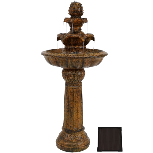 SUNNYDAZE DECOR  Sunnydaze Ornate Elegance Outdoor Solar Fountain With Battery - Rustic Love it