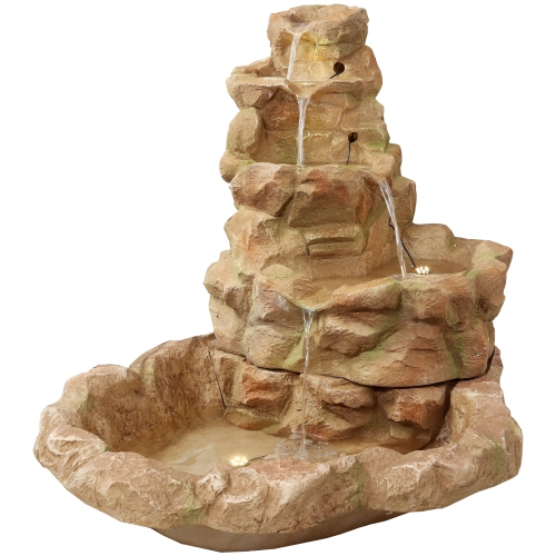 SUNNYDAZE DECOR  Sunnydaze Lighted Stone Springs Waterfall Fountain With Led Lights - 42 In Love it