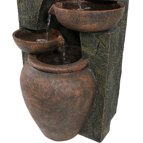 Sunnydaze Cascading Earthware Pottery Stream Water Fountain - 39 in