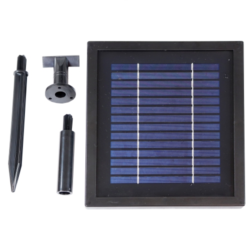 Sunnydaze Resin Outdoor 2-Tier Solar Water Fountain with Battery - Black