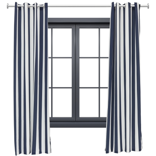 Sunnydaze Indoor/Outdoor Curtain Panel - Stripe - 52 in x 108 in - Set of 2