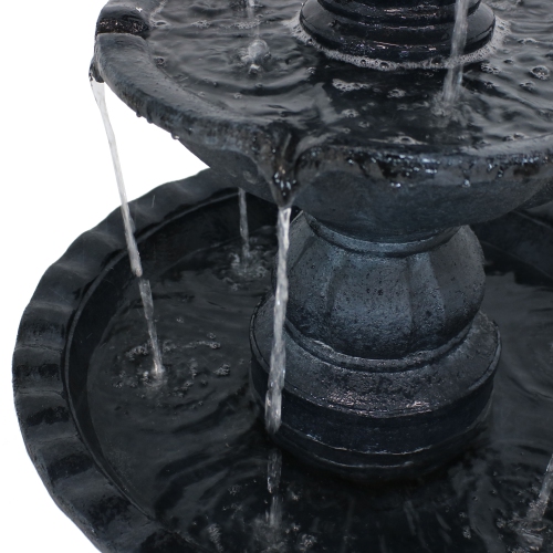 Sunnydaze Pineapple Resin Outdoor 4-Tier Water Fountain - Black