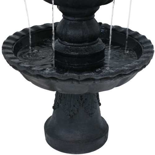 Sunnydaze Pineapple Resin Outdoor 4-Tier Water Fountain - Black