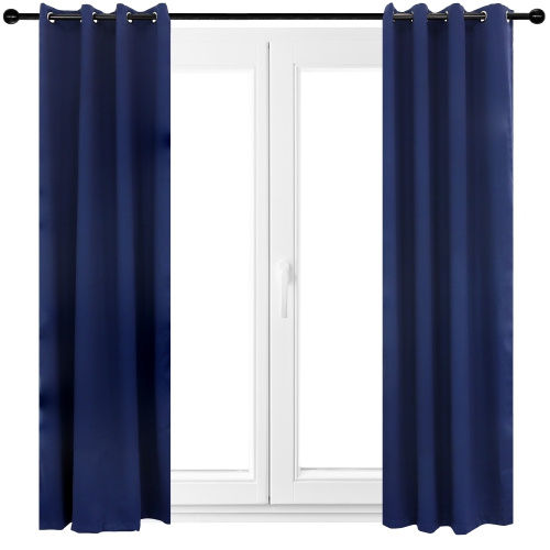 Sunnydaze Outdoor Blackout Curtain Panel - Blue - 52 in x 108 in - Set of 2