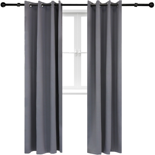 Sunnydaze Outdoor Blackout Curtain Panel - Gray - 52 in x 96 in - Set of 2