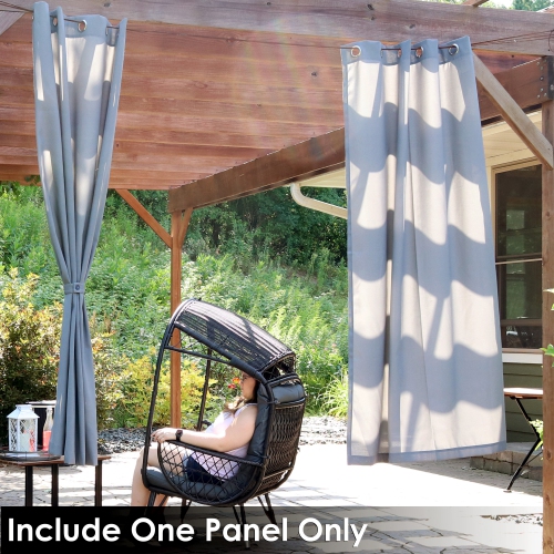 Sunnydaze Simple Outdoor Curtain Panel - Gray - 52 in x 84 in