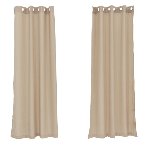 SUNNYDAZE DECOR  Sunnydaze Simple Outdoor Curtain Panel - - 52 In X 84 In - Set Of 2 In Beige
