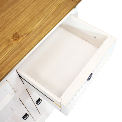 Console en pin massif avec tiroir Sunnydaze - 31.5 po de hauteur