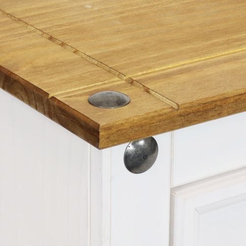 Console en pin massif avec tiroir Sunnydaze - 31.5 po de hauteur