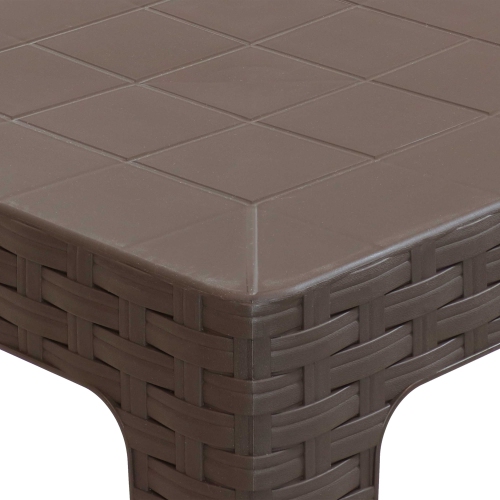 Sunnydaze 18.5 in Plastic Square Patio Side Table - Brown - Set of 2
