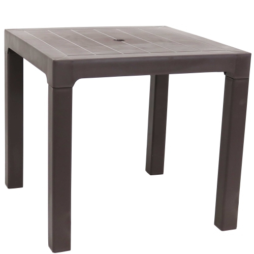SUNNYDAZE DECOR  Sunnydaze 31.25 In Plastic Square Patio Dining Table - In Brown