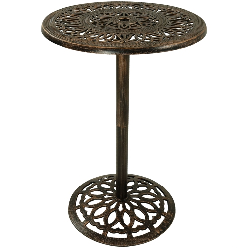 SUNNYDAZE DECOR  Sunnydaze 26 In Cast Iron Round Patio Bar-Height Table - Bronze