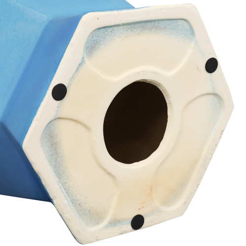 Sunnydaze 17.25 in Moderno Geometric Glaze Ceramic Garden Stool - Moonstone